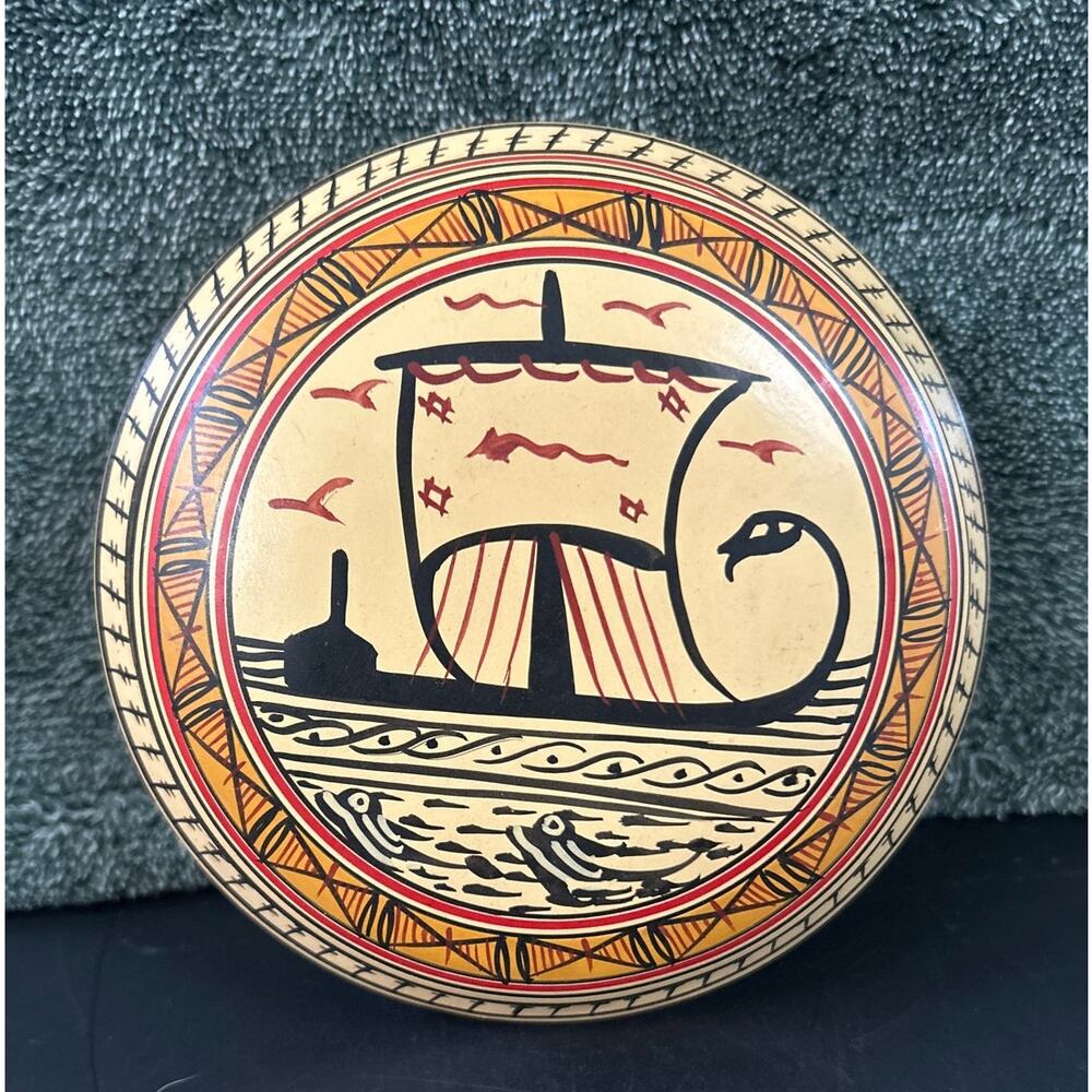 Savas Rodas Round Trinket Box | Made in Greece | Vintage